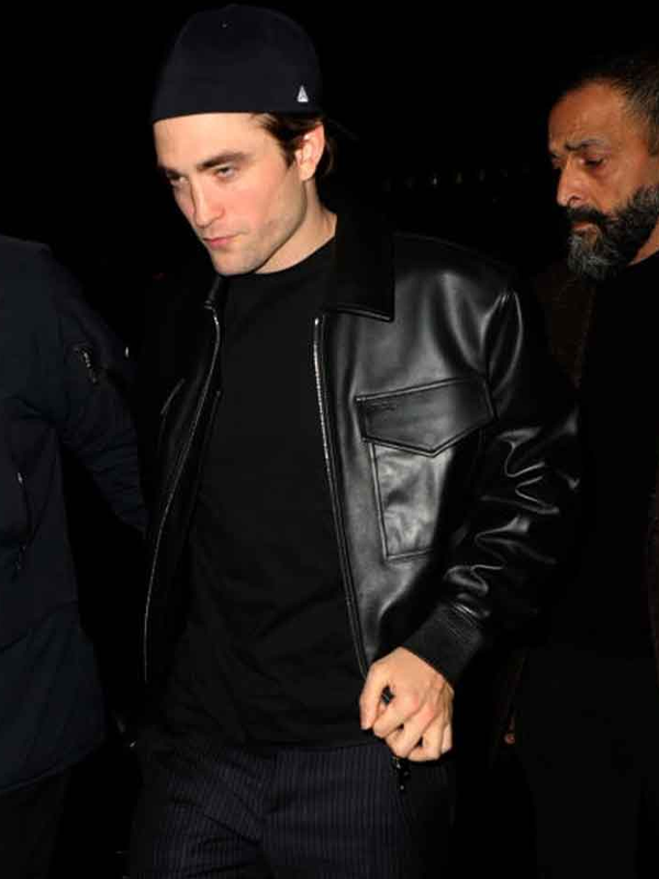 Robert Pattinson Black Leather Jacket
