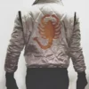Ryan Gosling White Bomber Scorpion Jacket