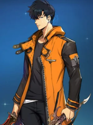 Solo Leveling Arise Jinwoo Orange Hooded Jacket