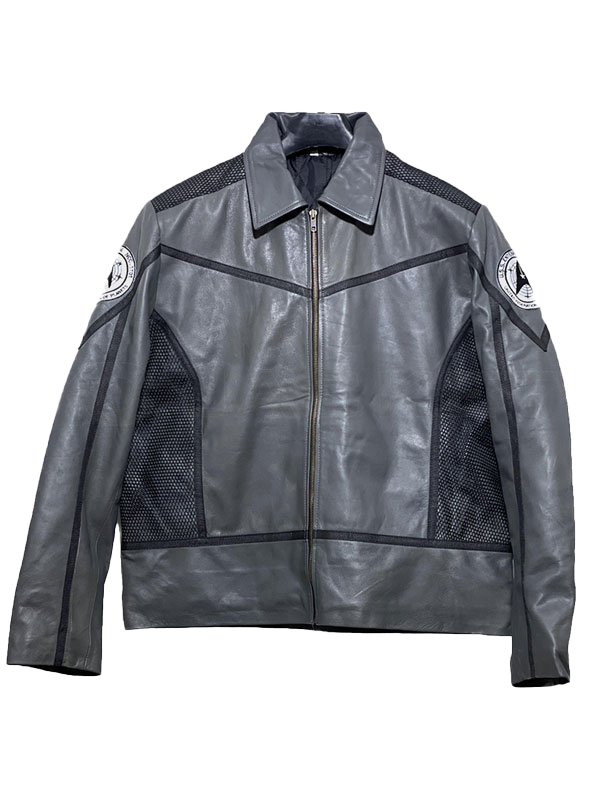 Star Trek Strange New Worlds Pike Gray Leather Jacket