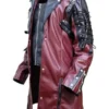 Steampunk Gothic Mens Punk Rave Maroon Leather Jacket Costume