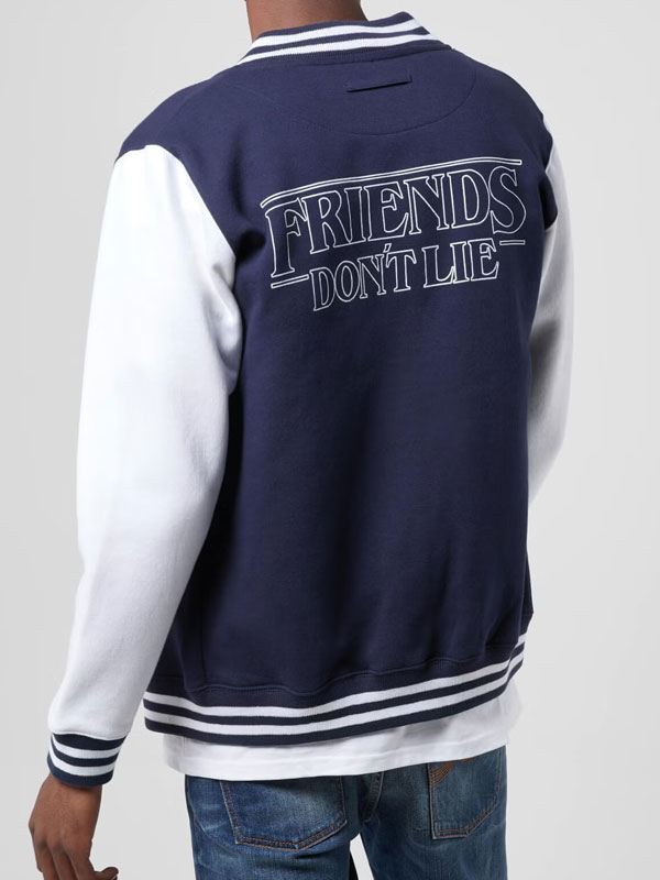 TV Series Stranger Things Varsity Friends Don’t Lie Jacket
