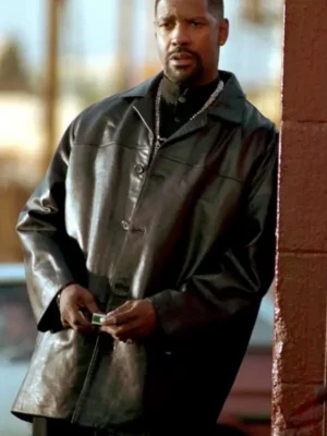 Training Day Denzel Washington Black Leather Jacket