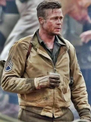 WW2 US Army Fury Military Tanker Brad Pitt Jacket