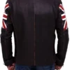 Vintage Style Cafe Racer UK Flag Leather Jacket