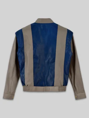 X-Men Apocalypse Tye Sheridan Beige and Blue Leather Jacket