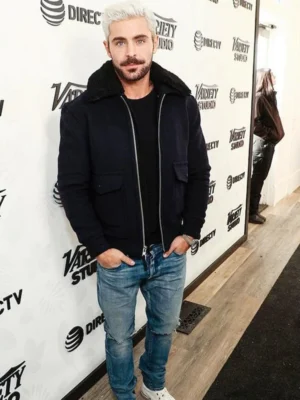 Zac Efron Black Wool Jacket