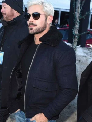 Zac Efron Black Wool Jacket