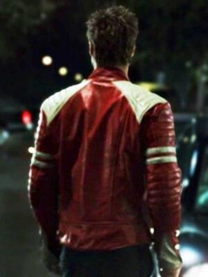 Tyler Durden Red Leather Jacket