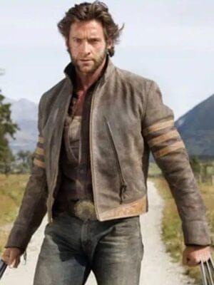 X Men Origins Wolverine Hugh Jackman Brown Jacket